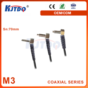 M3 M4 M6 alta calidad impermeable IP65 Sn 70mm Coaxial Sensor de fibra óptica de Ángel derecho